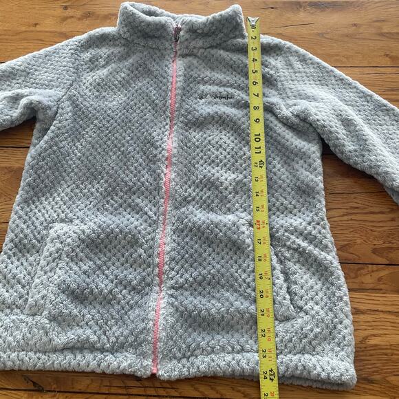 Columbia Girls FireSide Sherpa Jacket Grey Sz XL 18-20 Full-Zip Soft Feel - Picture 7 of 12